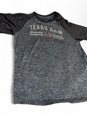 Texas A&M Men's Grey Raglan Short Sleeve Tee